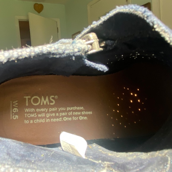 Tom’s Blue Suede ankle boots, Size 6.5 - Picture 3 of 8